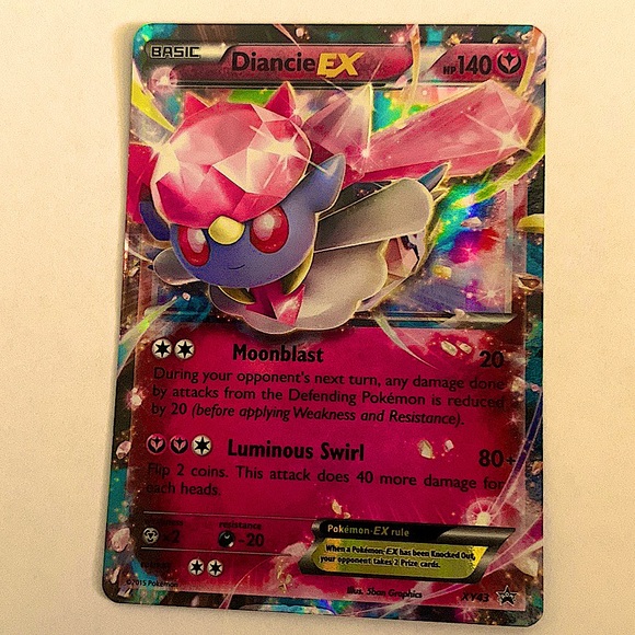Pokémon 2015 Mega Diancie EX Holofoil XY44 &Diancie EX XY43 BlackStar Promo Rare - Picture 3 of 3